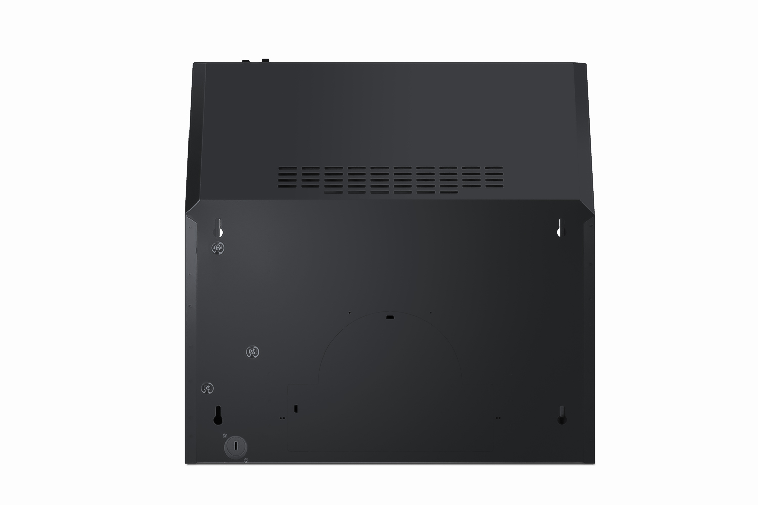 20 inch wide ADA compliant under cabinet convertible range hood for ducted or ductless use in black, made in North America with a remote wall switch